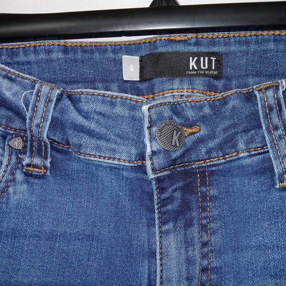 KUT From The Kloth Natalie Bootcut Jeans Womens 6 Blue Mid Rise Stretch Flare - Picture 4 of 13